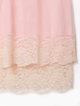 アメリカ製 ティアードヘム レース スリーブレス ランジェリーワンピース