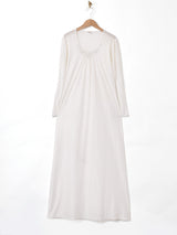 ラメステッチ 長袖 ランジェリーワンピース