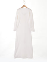 ラメステッチ 長袖 ランジェリーワンピース