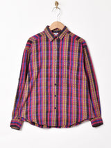 総柄 長袖シャツ