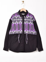 Wrangler コンチョ付き トライバル柄 長袖シャツ