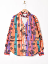 ネイティブ柄 長袖 デザインシャツ