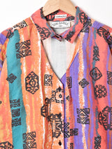 ネイティブ柄 長袖 デザインシャツ