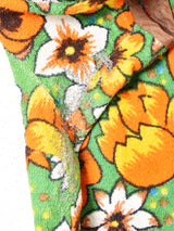 総柄 パイル生地Tシャツ