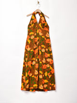 60's  ハワイ製 ROYAL HAWAIIAN 花柄 ホルターネックワンピース