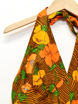 60's  ハワイ製 ROYAL HAWAIIAN 花柄 ホルターネックワンピース