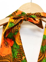 60's  ハワイ製 ROYAL HAWAIIAN 花柄 ホルターネックワンピース