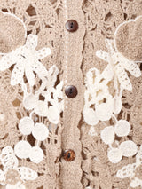 Meridian フラワー クロシェカーディガン