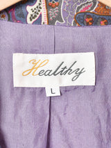 総柄 シルク テーラードジャケット