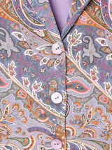 総柄 シルク テーラードジャケット