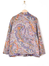 総柄 シルク テーラードジャケット