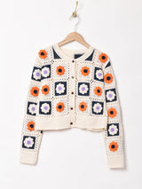 【2色展開】Meridian フラワーグラニーカーディガン