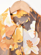 70's 花柄 シアー 長袖シャツ