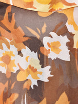 70's 花柄 シアー 長袖シャツ