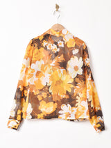 70's 花柄 シアー 長袖シャツ