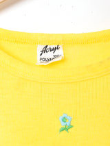 半袖 刺繍入りセーター