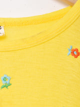 半袖 刺繍入りセーター