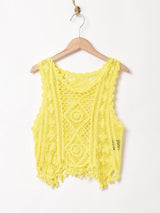 【5色展開】Meridianクロシェニットトップス