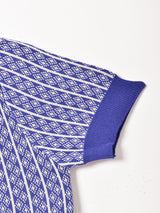 【2色展開】Meridian 総柄 半袖 ニットポロシャツ