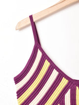 【2色展開】Meridian ストライプ ニット キャミソールワンピース