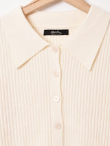 【4色展開】Meridian 襟付き リブカーディガン