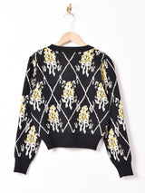 【2色展開】Meridian フラワーボタンカーディガン