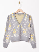 【2色展開】Meridian フラワーボタンカーディガン