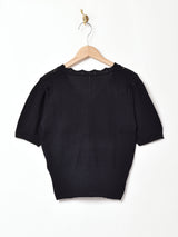 【2色展開】Meridian さくらんぼ刺繍 半袖カーディガン