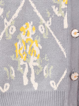 【2色展開】Meridian フラワーボタンカーディガン