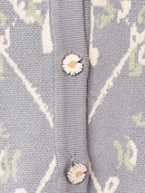 【2色展開】Meridian フラワーボタンカーディガン