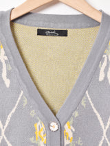 【2色展開】Meridian フラワーボタンカーディガン