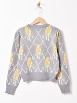 【2色展開】Meridian フラワーボタンカーディガン