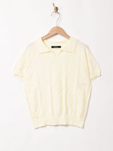 【2色展開】Meridian ケーブル 半袖ニットポロシャツ