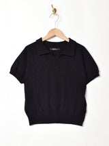 【2色展開】Meridian ケーブル 半袖ニットポロシャツ