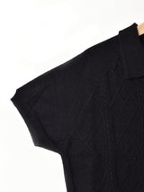 【2色展開】Meridian ケーブル 半袖ニットポロシャツ