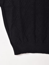 【2色展開】Meridian ケーブル 半袖ニットポロシャツ