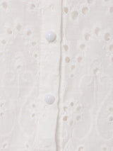 【2色展開】Meridian コットンレース 半袖ブラウス