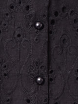 【2色展開】Meridian コットンレース 半袖ブラウス