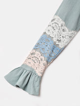 デザインスリーブ 長袖 マキシドレス