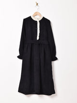 【3色展開】Meridian コーデュロイフリルネックワンピース