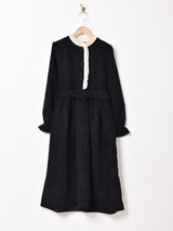 【3色展開】Meridian コーデュロイフリルネックワンピース