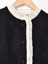 【3色展開】Meridian コーデュロイフリルネックワンピース