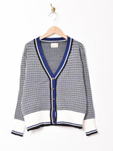 【3色展開】Elcamino チェック柄 ニット カーディガン