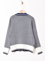 【3色展開】Elcaminoチェック柄 ニット カーディガン