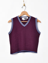 チルデンニットベスト ワインレッド