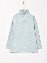 ハーフジップ 霜降りスウェットシャツ