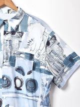 【3色展開】 総柄 半袖シャツ