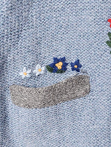 フラワー 刺繍 カーディガン