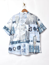 【3色展開】 総柄 半袖シャツ