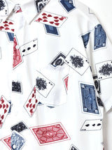 【3色展開】 総柄 半袖シャツ ホワイト